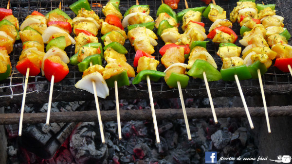 Brochetas de pollo