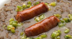 Lentejas con ajos y chistorra