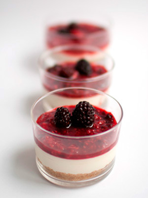 Tartitas de queso en vaso