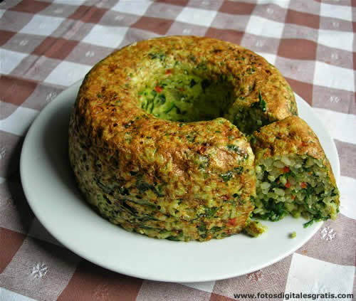 Budin de Arroz Integral y Espinaca